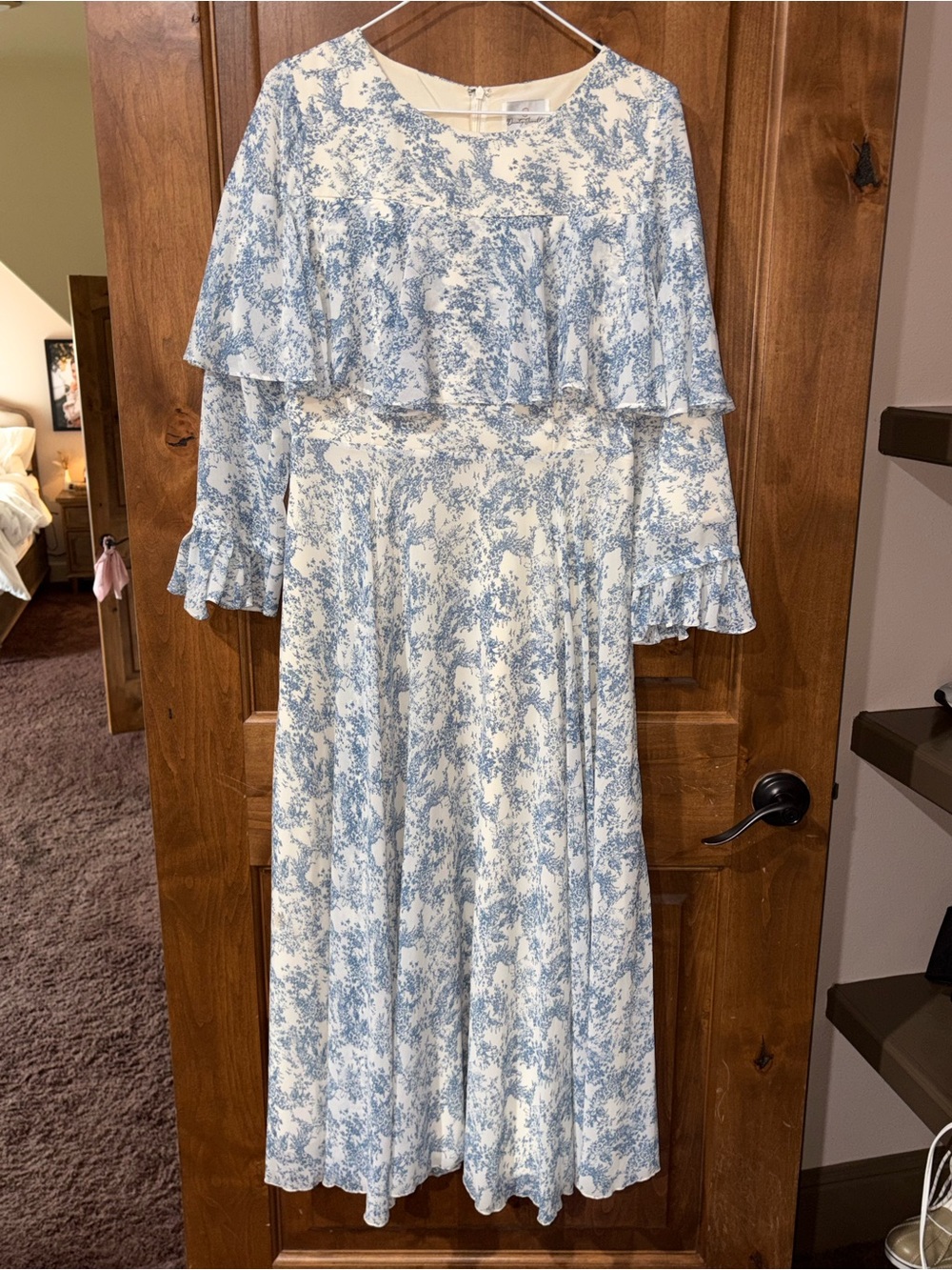 Dainty Jewells Cream and Light Blue Floral  Maxi Dress